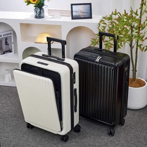 Lightweight Front Open Luggage with USB Charging Port, TSA Lock